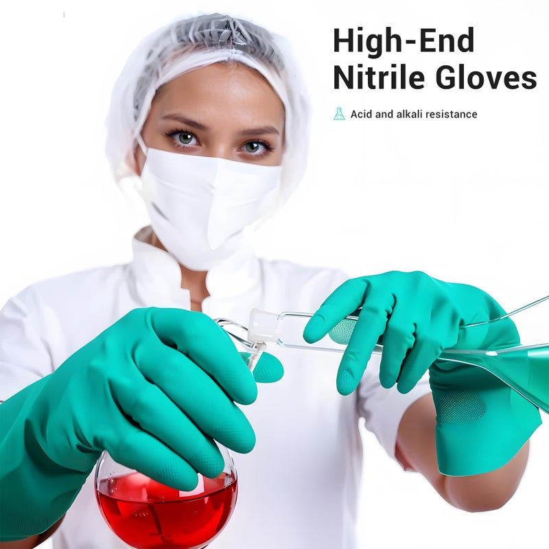 ThxToms Chemical Resistant Nitrile Gloves, Resist Household Acid, Alkali, Solvent and Oil, Latex Rubber Free, 1 Pair Medium - Image 4